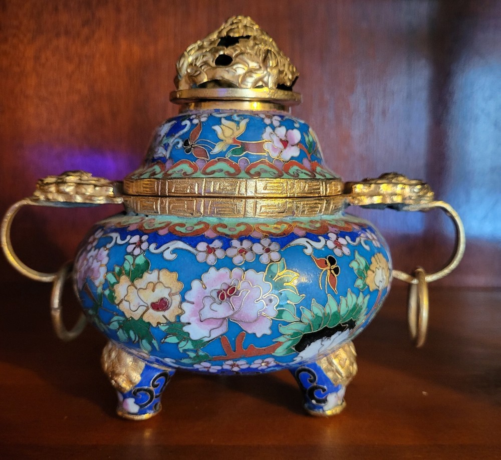Vintage Oriental Cloisonne insense burner