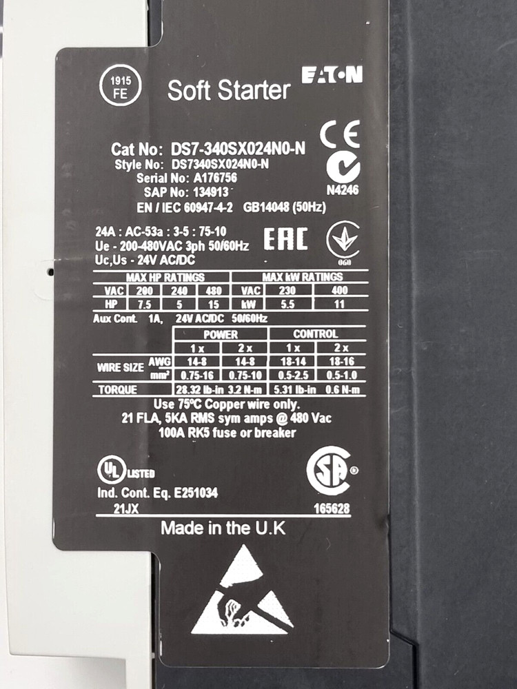 EATON DS7-340SX024N0-N Soft Starter