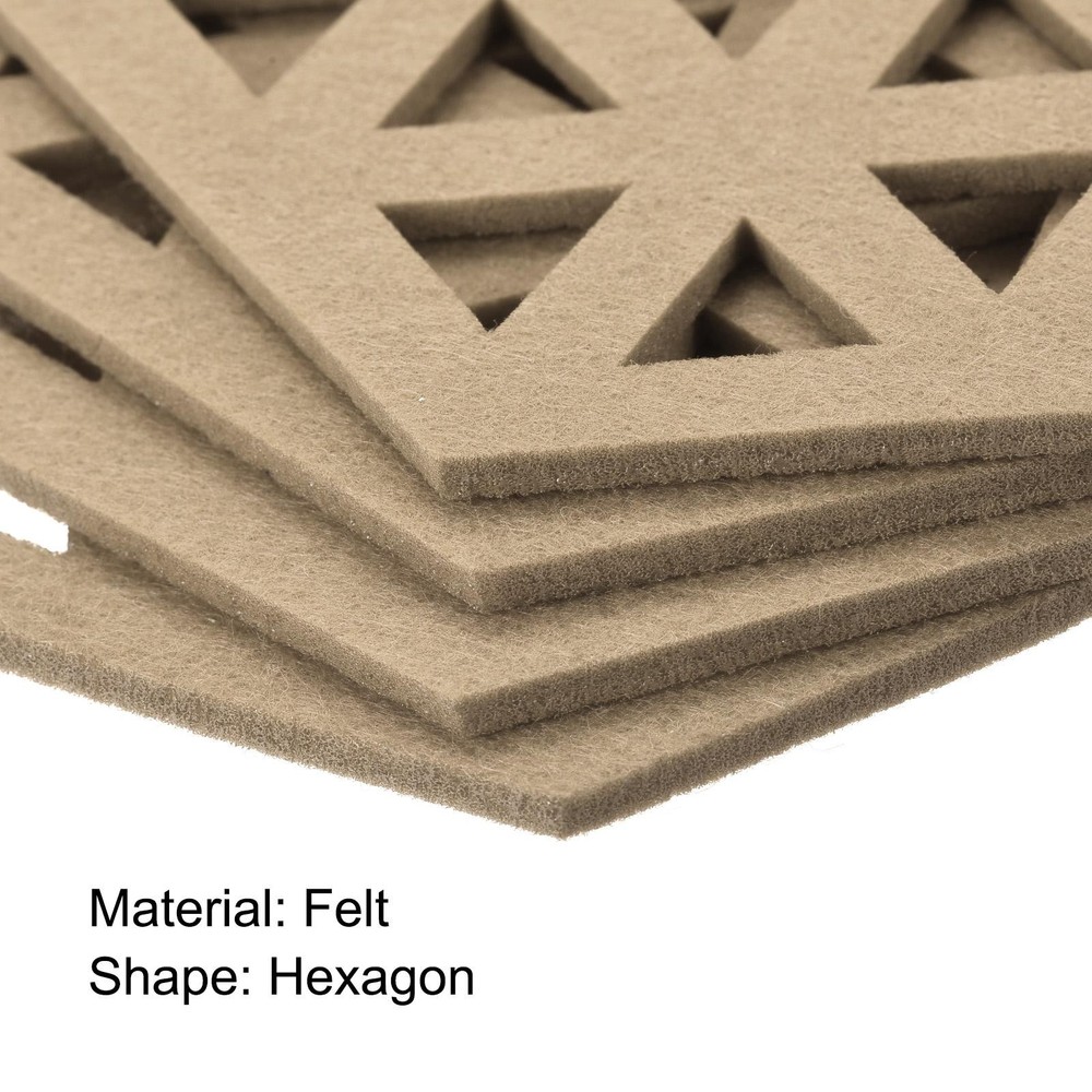 Felt Coasters 4pcs Hexagonal Tampons Coasters Beige