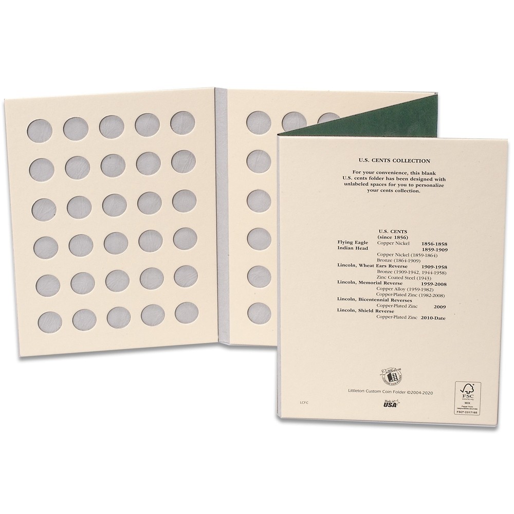 Blank Cent Folder Coin Storage