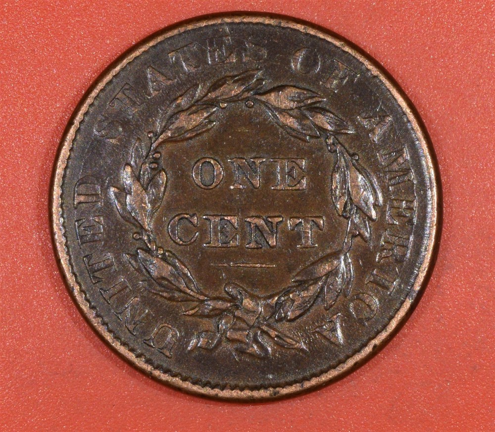 1837 ML. PL .Cord. Coronet Head Large Cent "VF+"