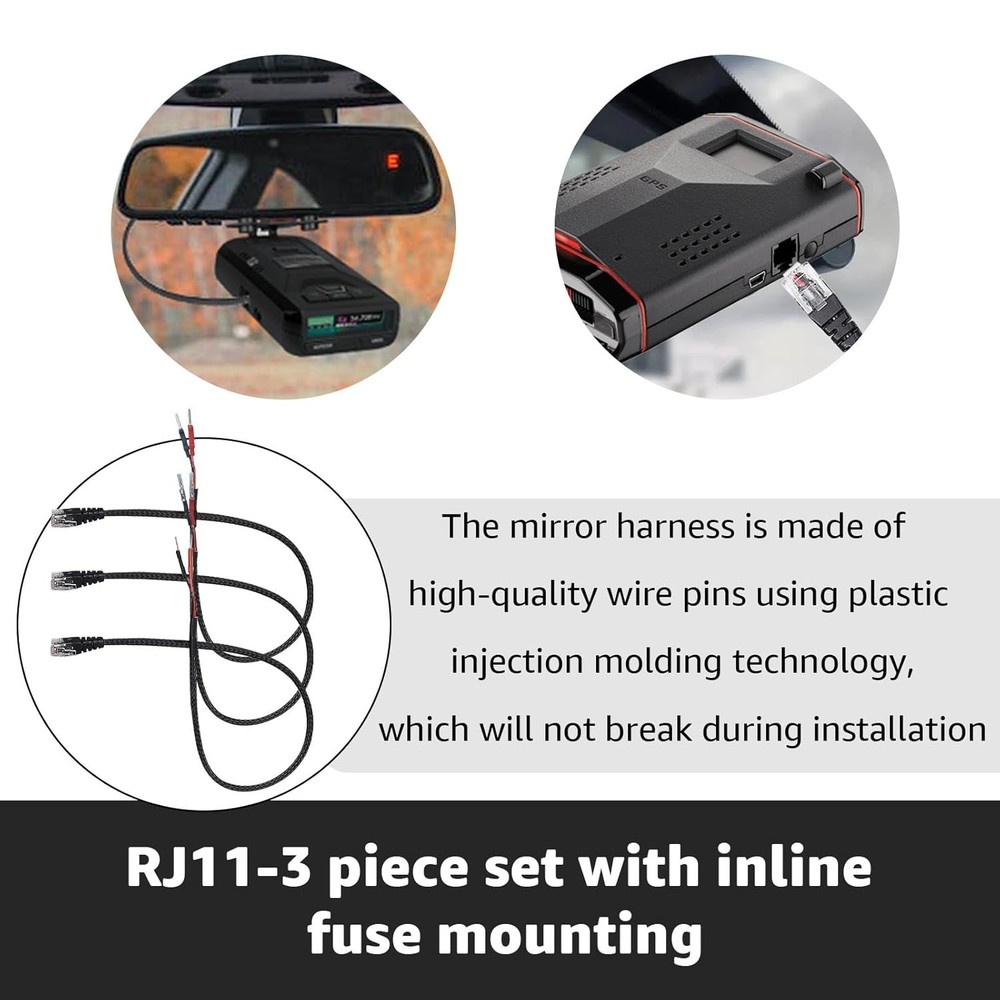 Radar Detector Hardwire Power Cord Mirror Wire Plug Tap
