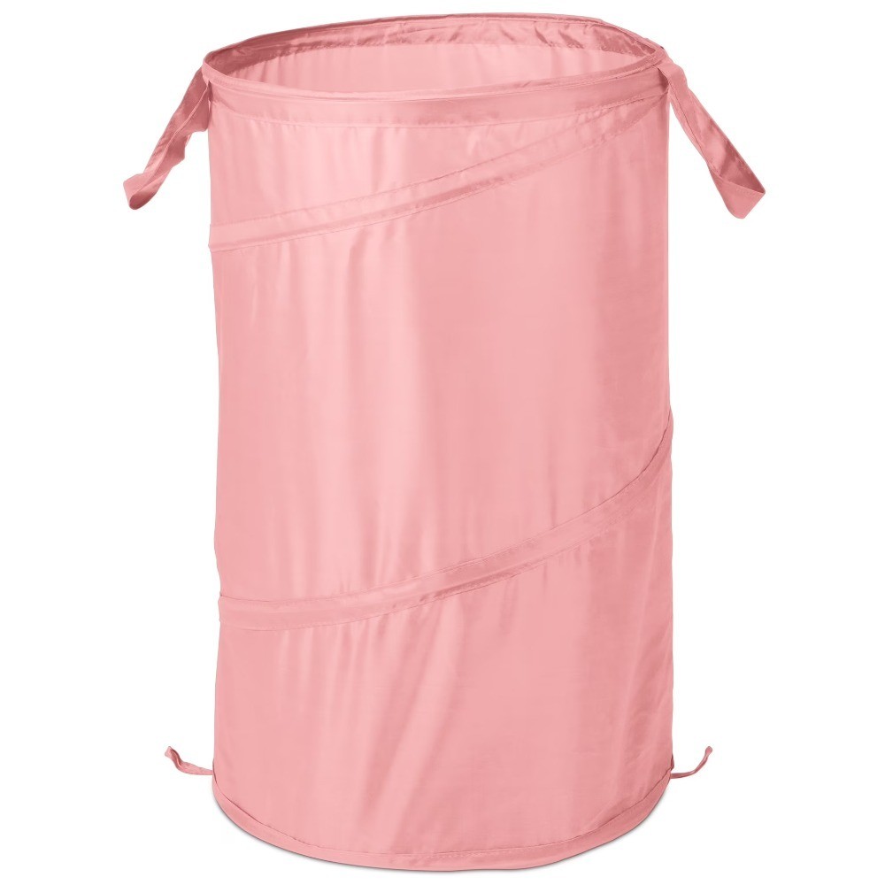 Up Spiral Polyester Laundry Hamper with Frame Pink Clothes Basket Organizer