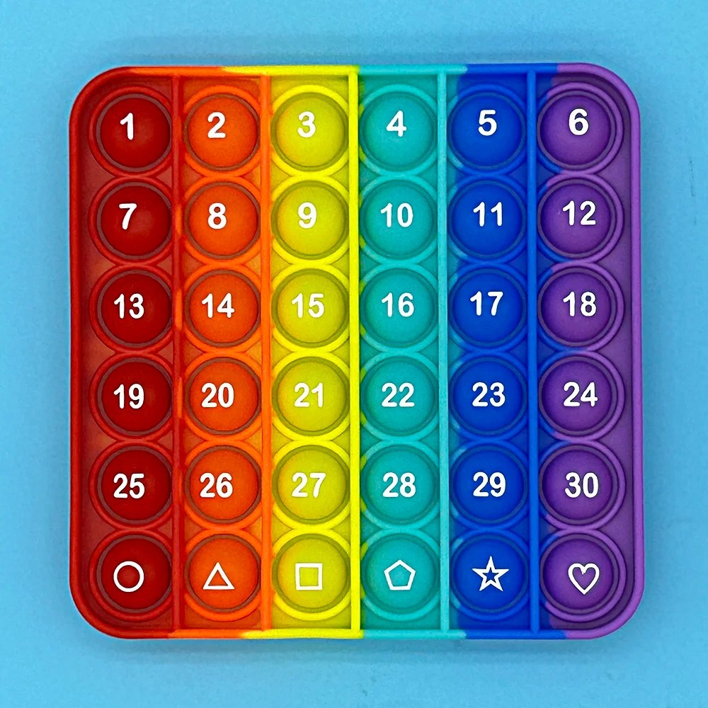 Push Pop It Bubble Silicone Alphabet Math Learning Stress Relief Game
