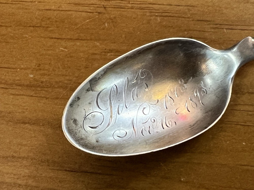 Corn On Cob Design Vintage Sterling Silver Souvenir Spoon