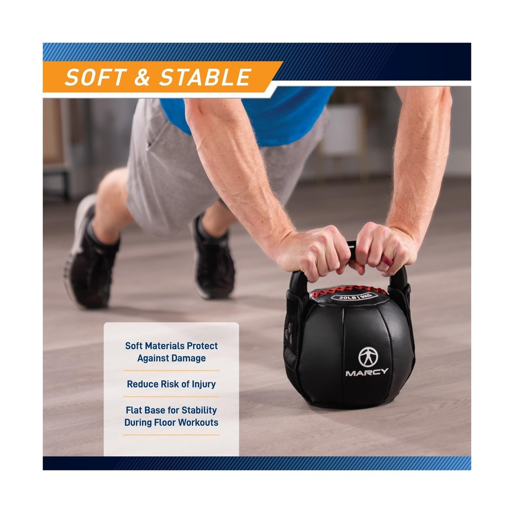 Marcy Strength Training Soft Kettlebell with Handle for Weightlifting, Condit...