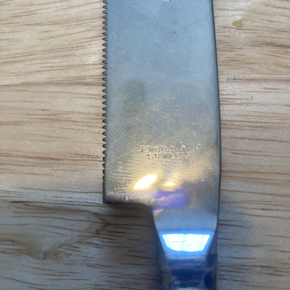 Mid-Century Bridalane wedding bread knife, 12", silverplated handle