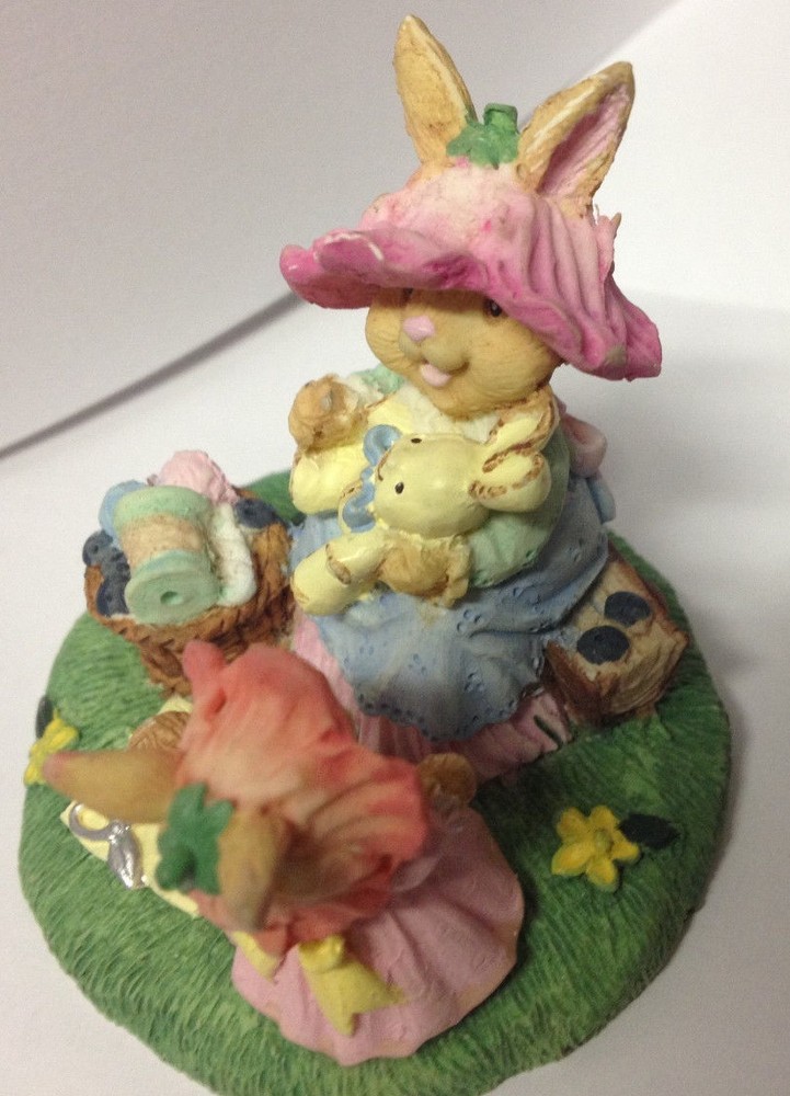 Easter Scene Figurine, Bunnies in Spring, New