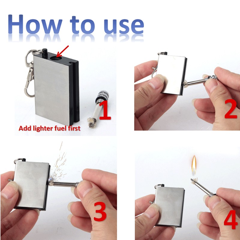 5PCS Waterproof Lighter Match Fire Starter Permanent Striker Emergency Survival