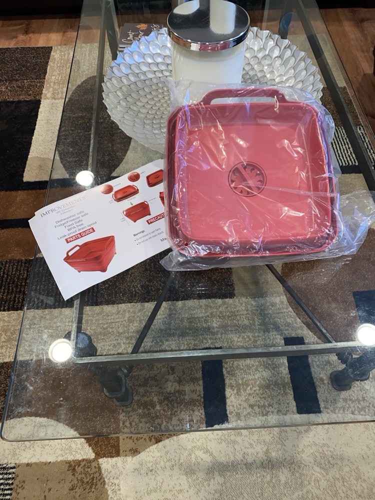 Improvements Red Collapsible Colander (1)