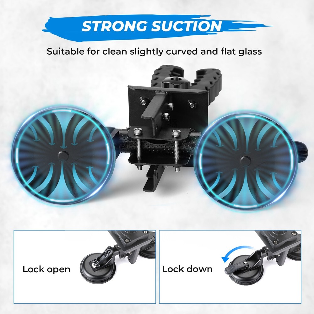 Adjustable Gun Mount with Enclosed Suction Cup for Tractor Cab UTV Windshield