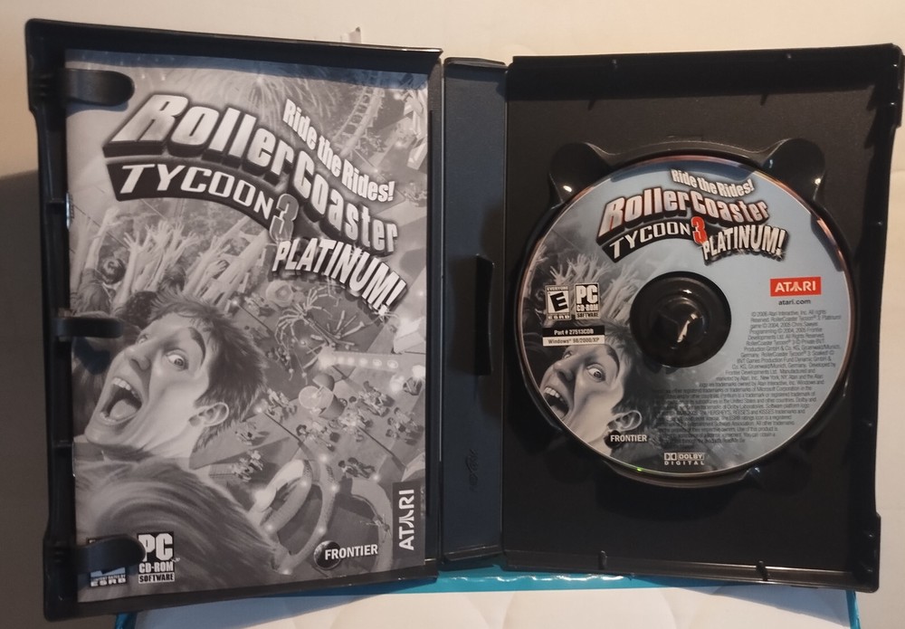 ATARI ROLLER COASTER TYCOON 3 PLATINUM PC WINDOWS 2006 CD-ROM with booklet