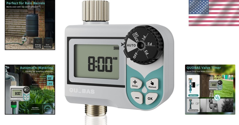 Low Pressure Water Timer, Weekly Programmable Sprinkler Timer with Brass Inle...
