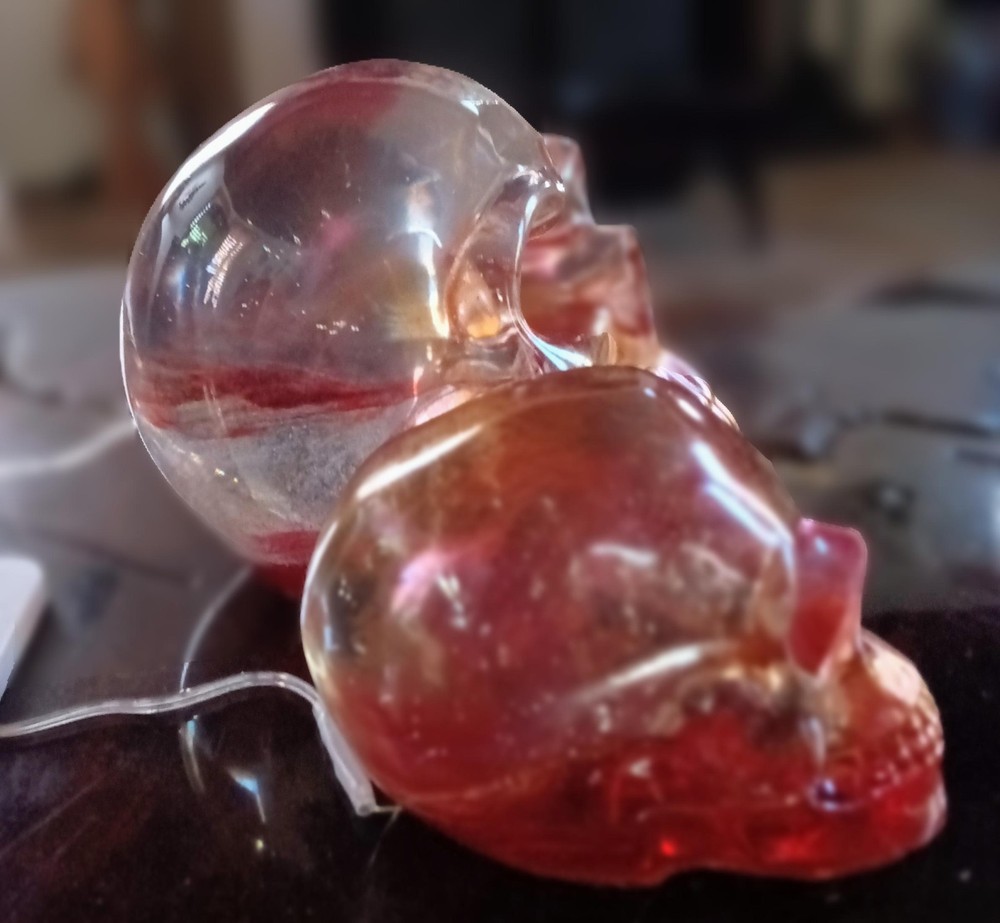 skulls with fairy lights a large set