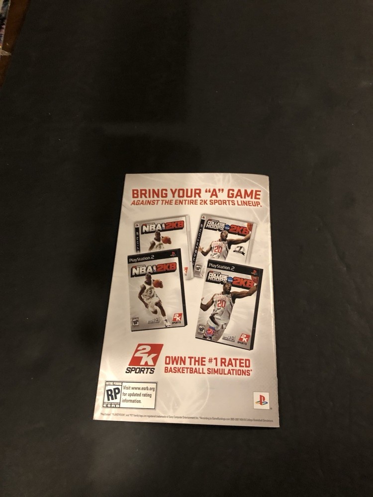 nhl 2k8 ps2 Manual only