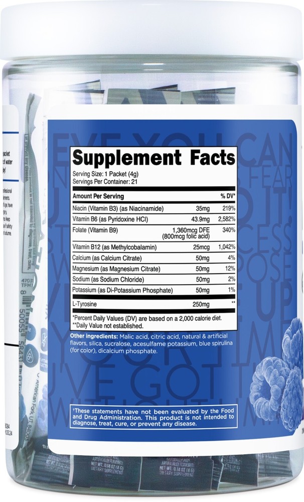 TransformHQ Hydration Electrolyte Drink Mix (Blue Raspberry) 21 Packets