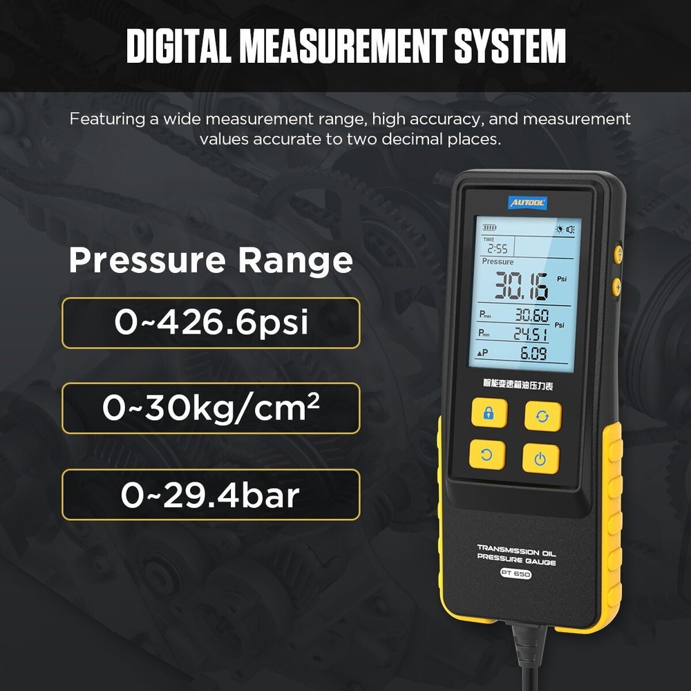 Automatic Transmission Pressure Tester Kit Digital Gauge Diagnose Test 426 PSI