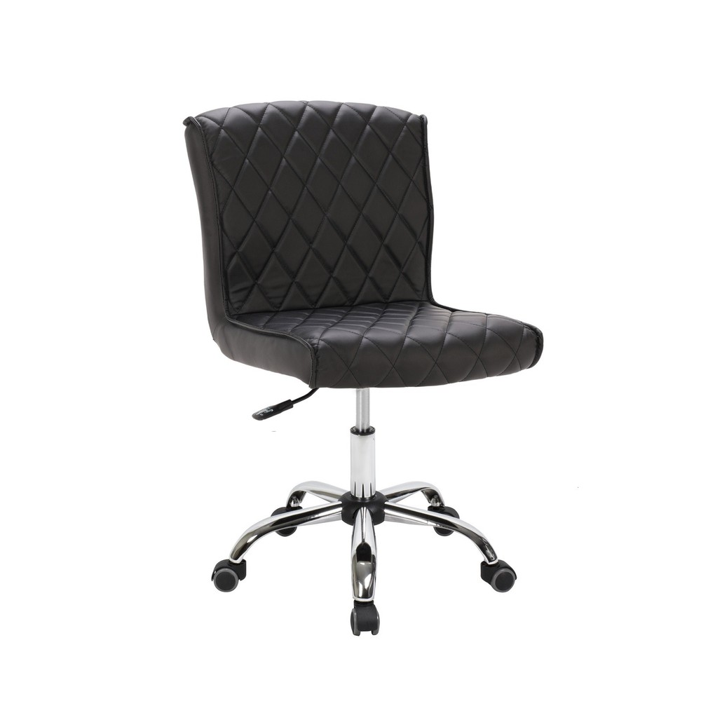 DELIA Nail Technician Stool Adjustable Height 18" to 24", Black