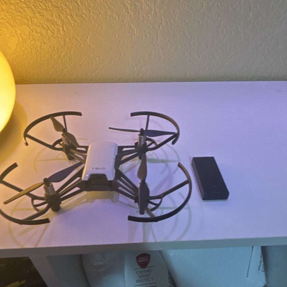 Tello Quadcopter Drone With Camera White With Propeller Guards