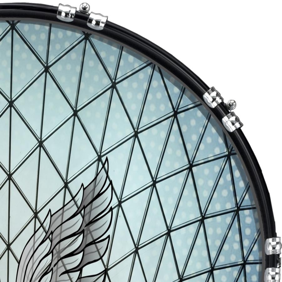 Custom 22" Kick Bass Drum Head Graphical Image Front Skin Geometry 1