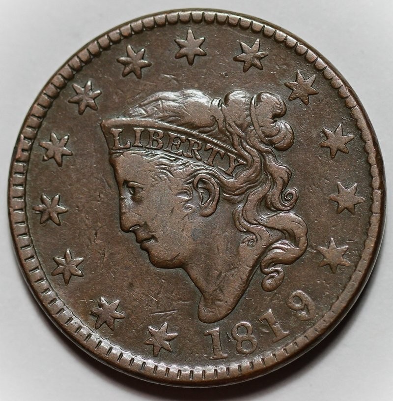 1819/8 Coronet Head Large Cent - US 1c Copper Coin
