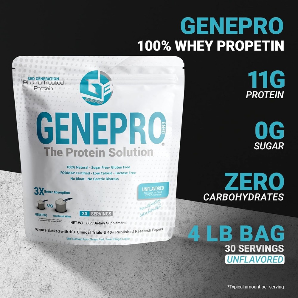 Non GMO Whey Isolate Protein Powder Gen 3 Unflavored 30 Serv