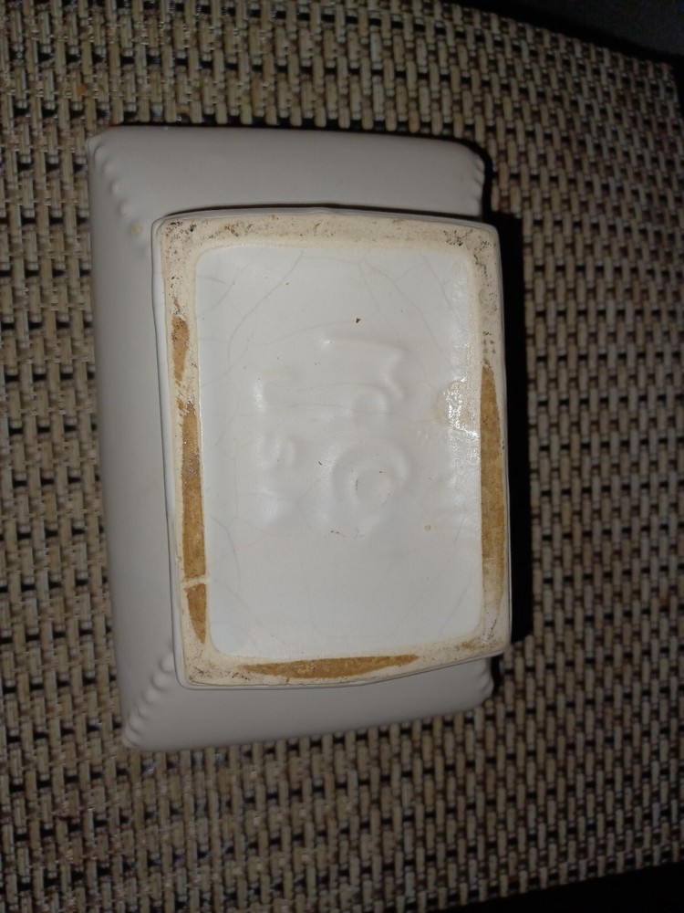 Vintage McCoy Pottery Planter Vase White Rectangle Shaped