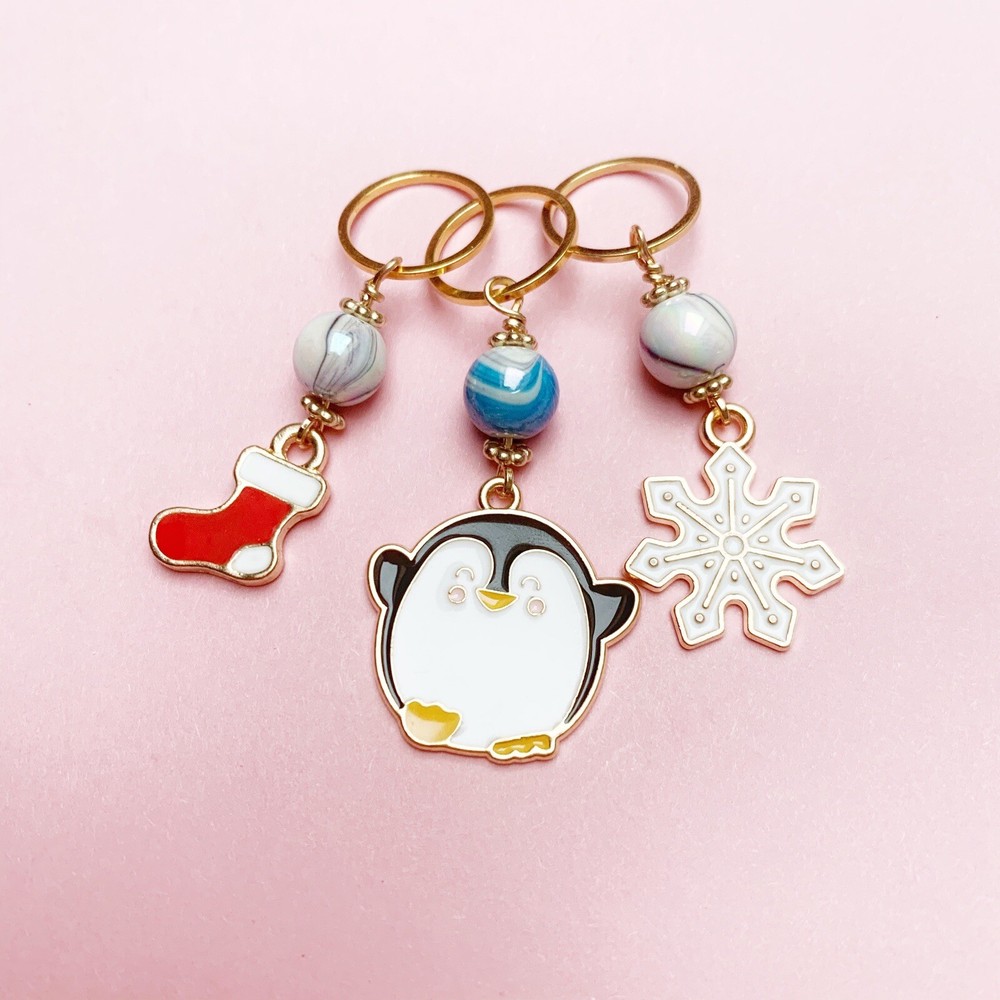 Christmas Stitch Markers For Knitting