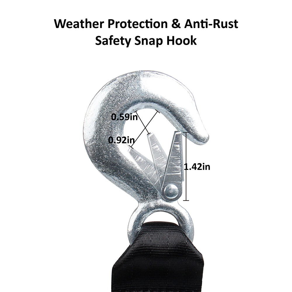 HEAVY DUTY BOAT TRAILER TOW REPLACEMENT WINCH STRAP ROPE 2" x20' WITH SNAP HOOK