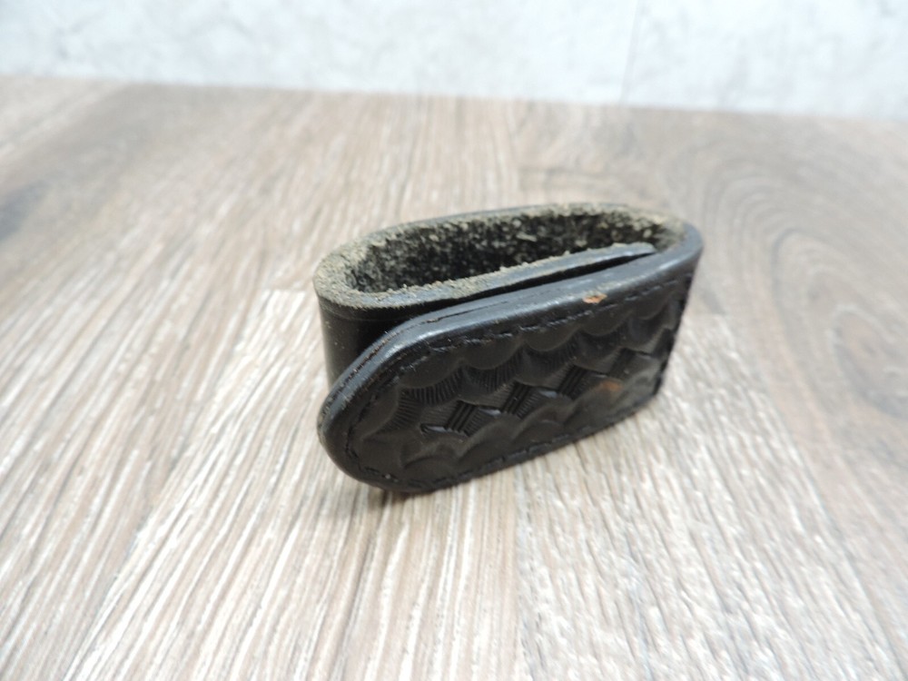 Black Leather Basketweave 2" Duty Belt Retainer