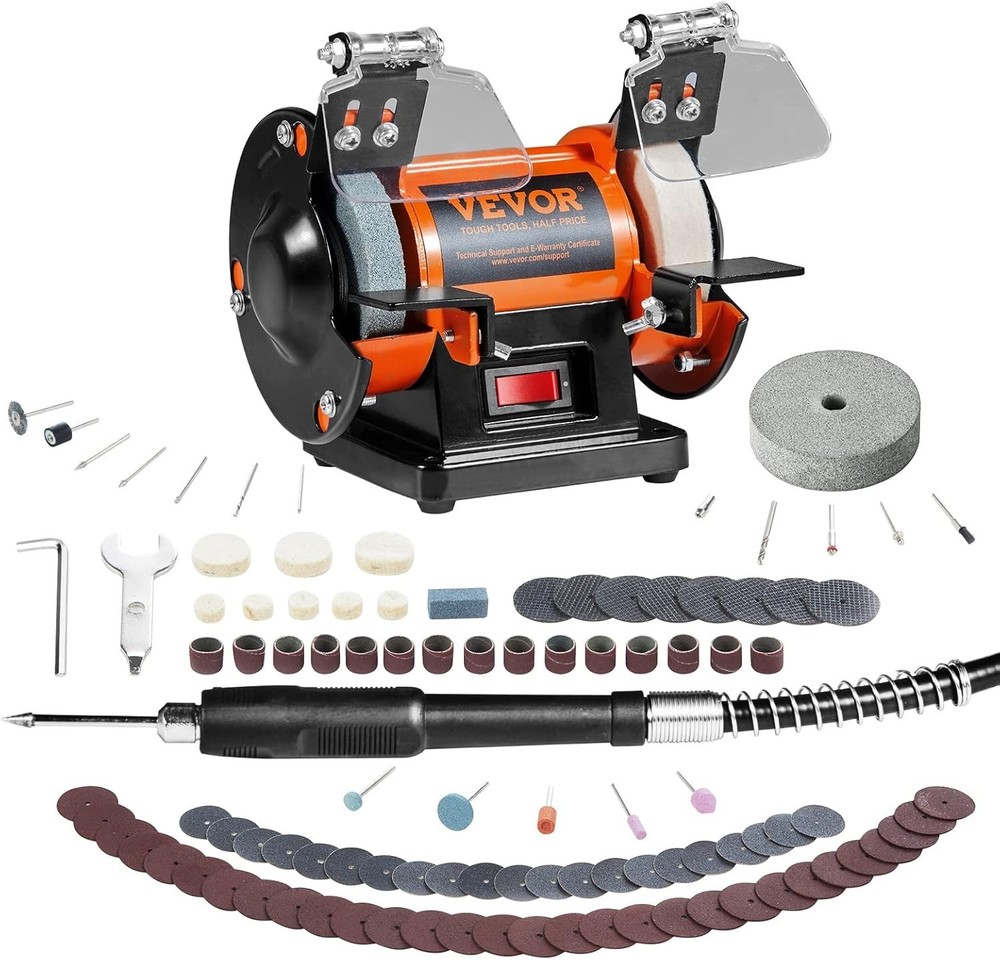 Professional-Grade Bench Buffer Grinder with Durable Motor & Safety Features
