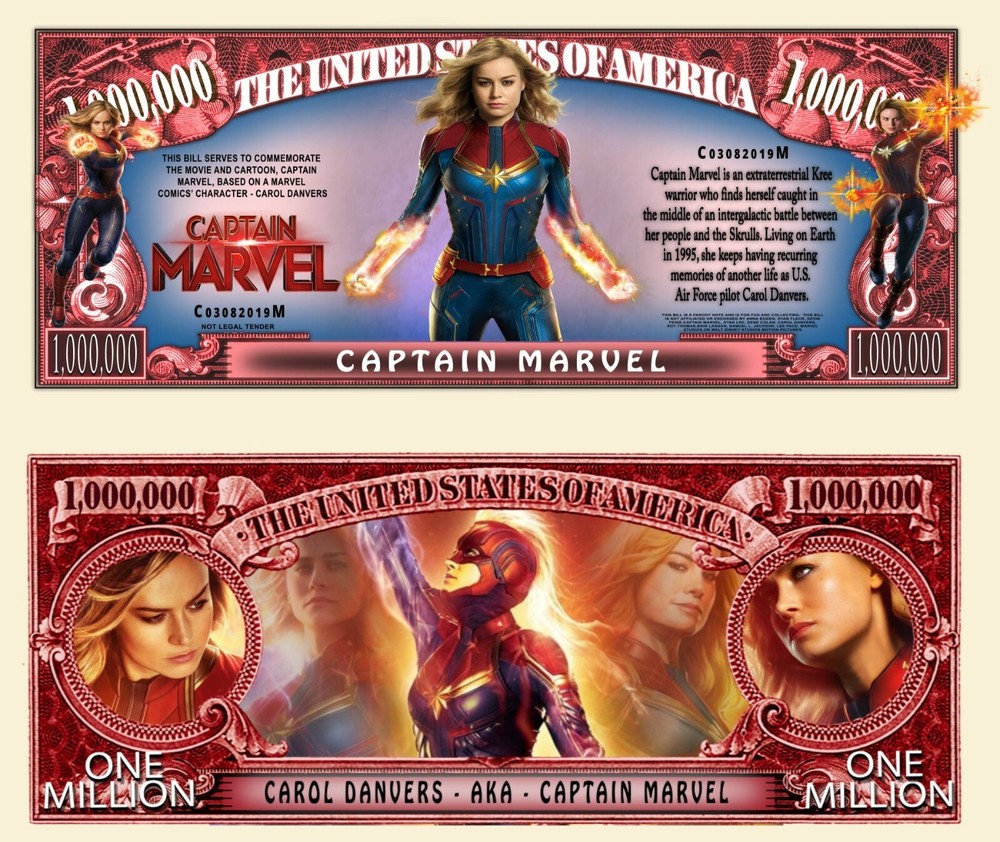 OUR CAPTAIN MARVEL MILLION DOLLAR BILL (WITH PROTECTIVE SLEEVE)