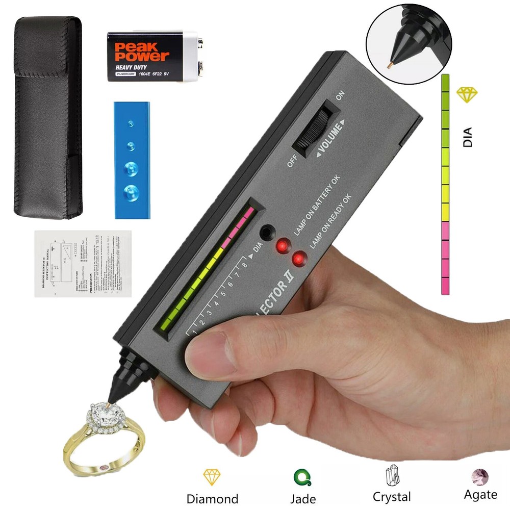 Diamond Tester Selector Illuminated Jewelry Gemstone Testing Tool Kit Battery