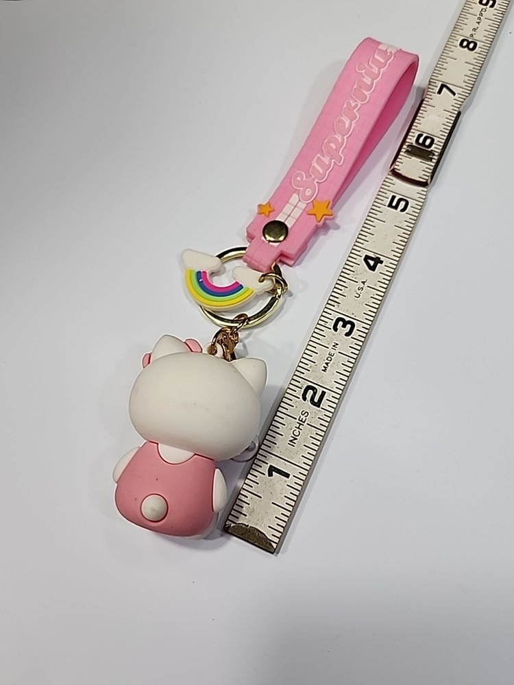 Hello Kitty Key Ring Rainbow Charm Super Niu