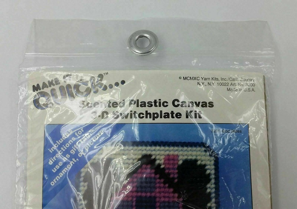 Vintage Make It Quick Scented Plastic Canvas 3-D Switchplate Kit Sealed