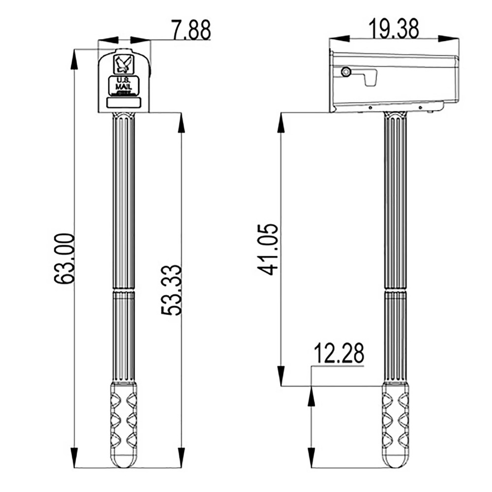 Architectural Mailboxes Newbury Plastic, Medium, Mailbox and Post Kit in Mocha