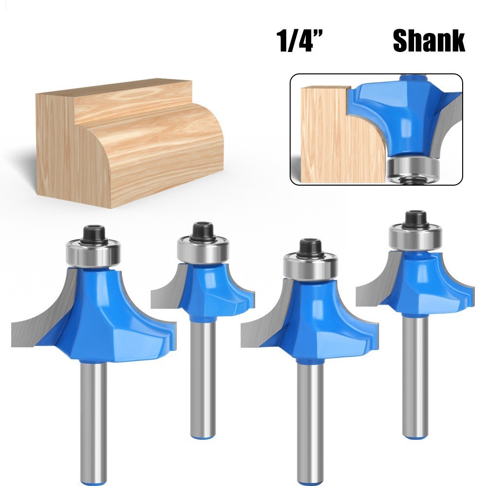 1Pcs 1/4" Shank End Bearing Roundover Bit Router Tool Replacement, 1"