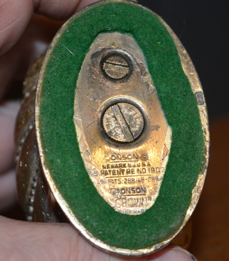 VTG RONSON Silver Plated Table Lighter CROWN