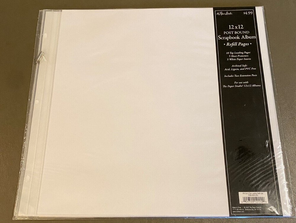 Paper Studio Hinged 12”x12” Post Bound Scrapbook & Supplies