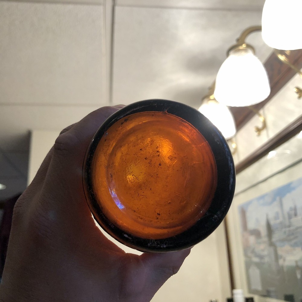 Blown Amber Crown Top Beverage Type Bottle S A W Initials On Shoulder Beer?