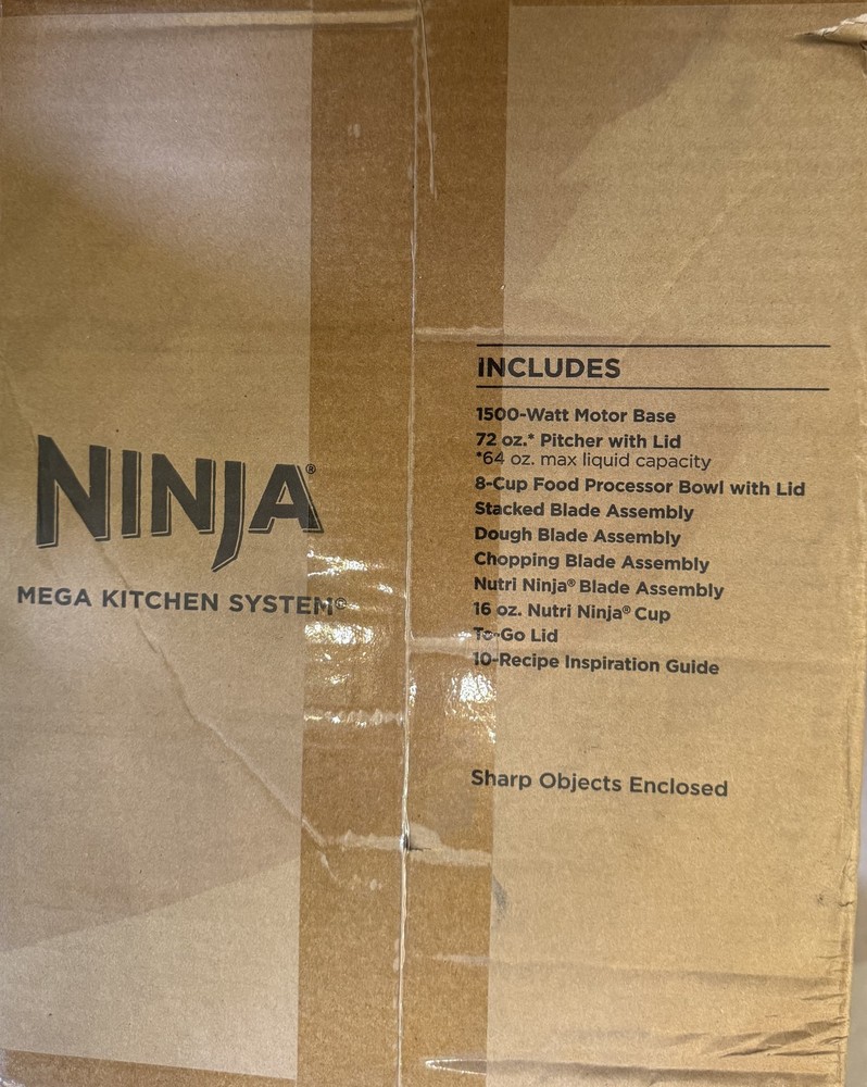 Ninja Mega Kitchen System Blender Food Processor 1500 Watts 72 oz Pitcher 8 Cup