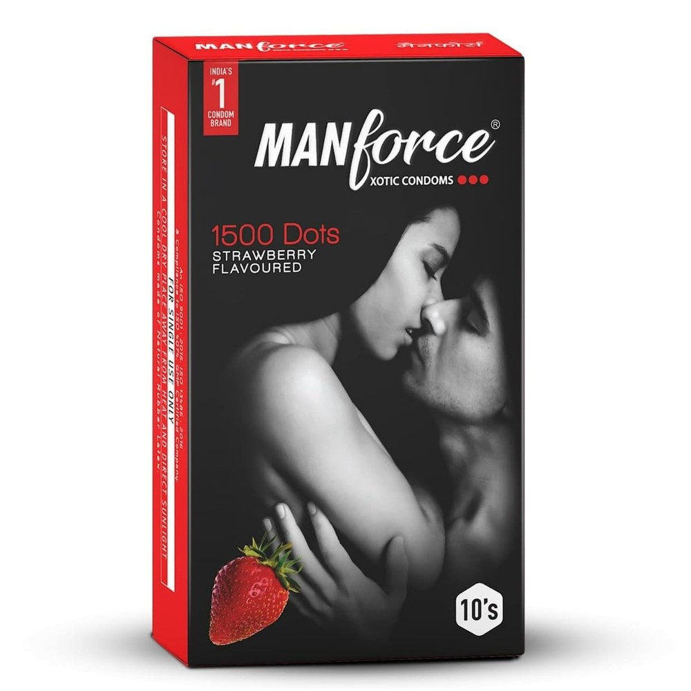 Manforce 342 Dots Xotic Chocolate Flavour Condoms, 10 Count