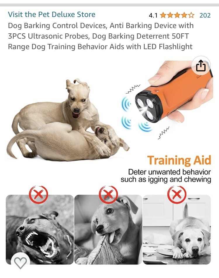 Anti Barking Device Ultrasonic 3pcs Training Aid With Flashlight