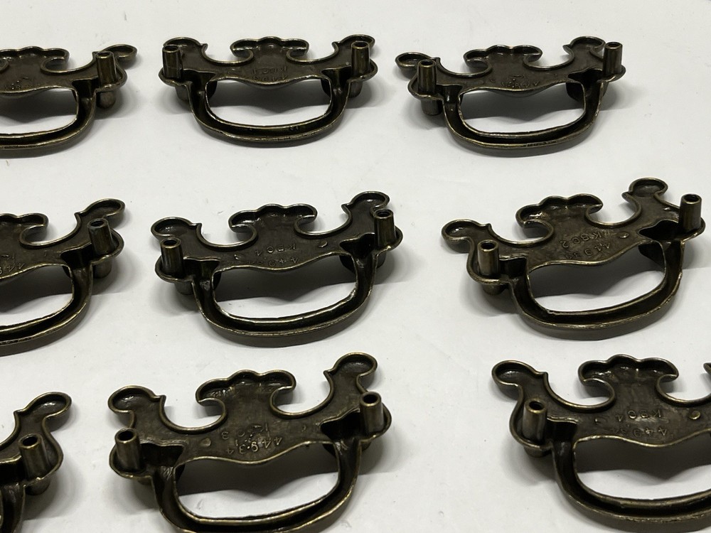 Vintage Lot (15) NOS Chippendale Style Fixed Drawer Pulls #44934