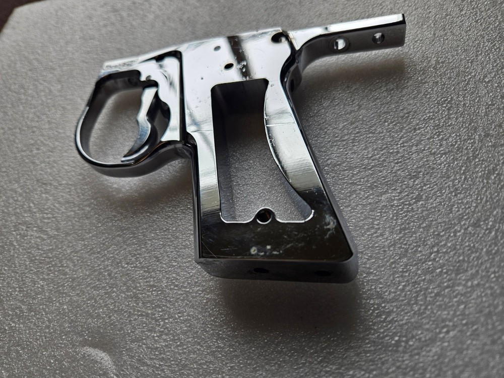 Shocktech hinge frame for Autococker - chrome nickel w/ hogue grips -