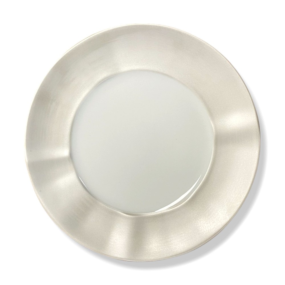 NEIMAN MARCUS White Platinum Brushstroke Dinnerware 10-Piece Set