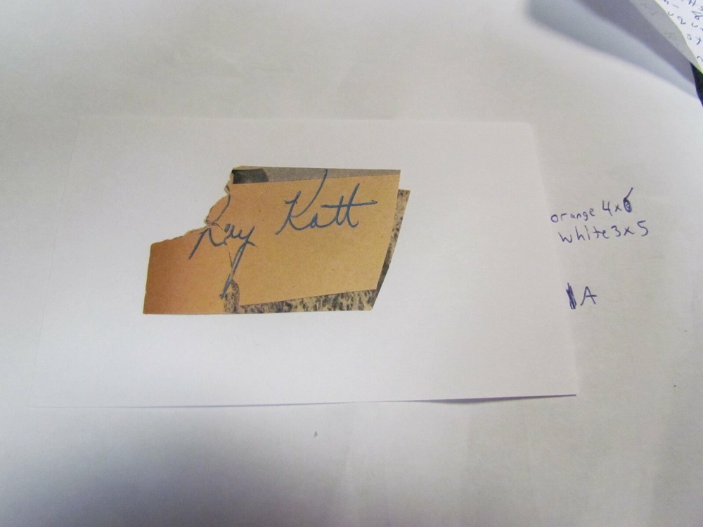 Ray Katt autographed Cut/Index Card