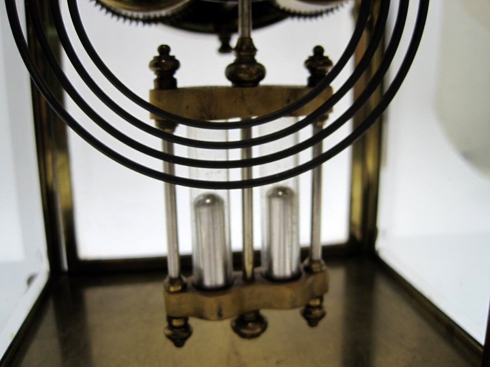 Antique New Haven Crystal Regulator Clock Open Escapement