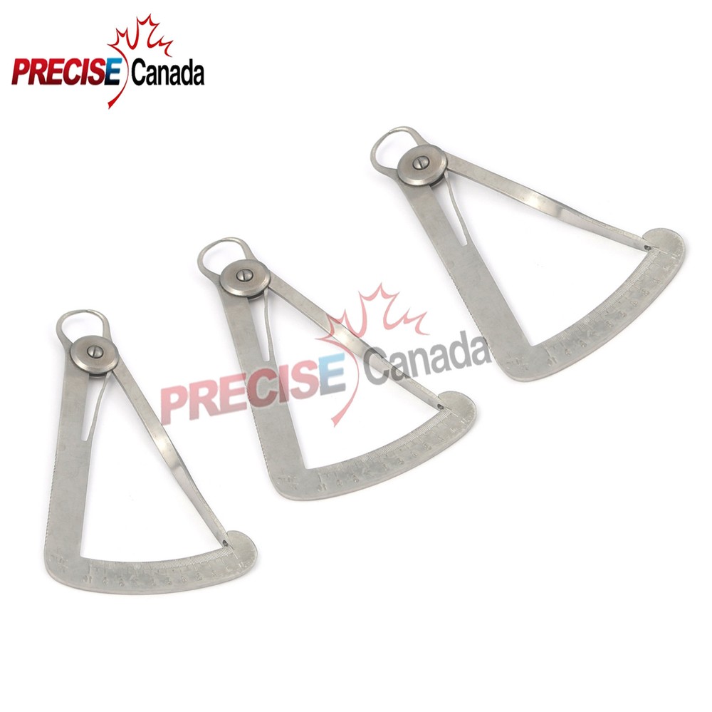 PRECISE CANADA Crown Gauge Spring Caliper Dental Instruments 3 Pcs