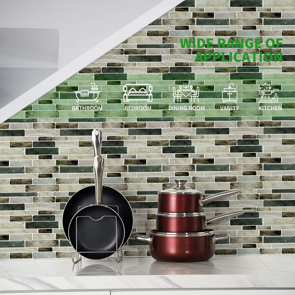 Marble Peel and Stick Backsplash for Kitchen, 3D Adhesive Tile Backsplash for...